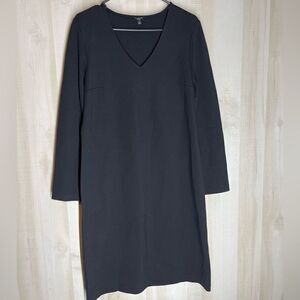 Talbots black long sleeve v neck dress, size 12‎